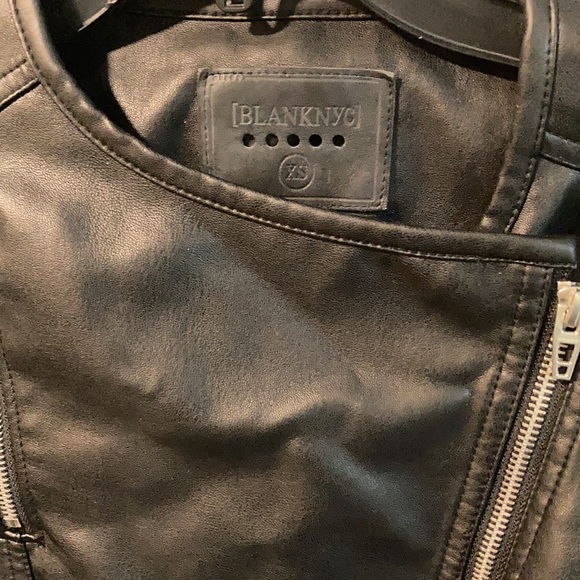 XS BLANK NYC black leather peplum jacket - Picture 4 of 4